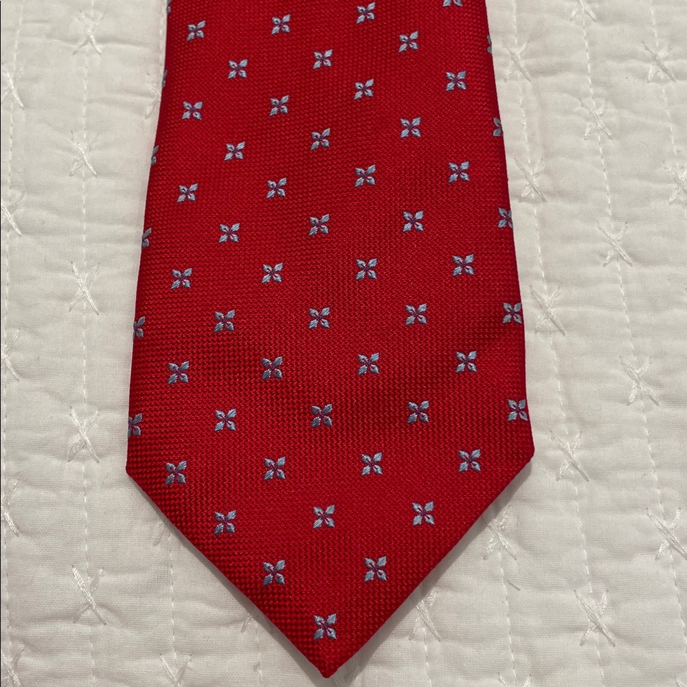 Thomas Pink - Red Tie with Blue Floral Pattern